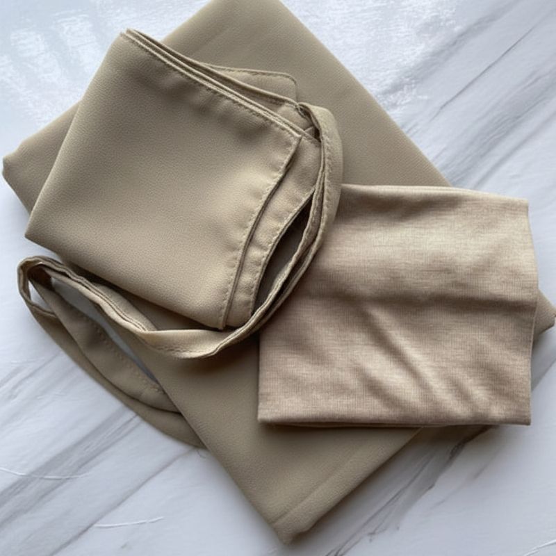 Tan Hijab-Niqab-Cap Set