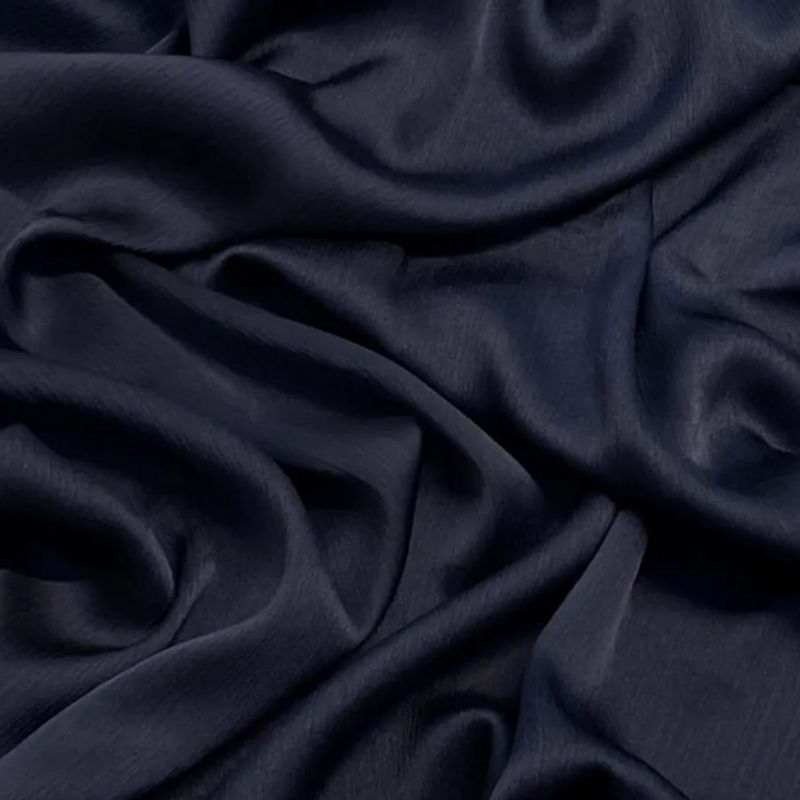 Luxury Crinkle Silk Hijab - NAVY BLUE
