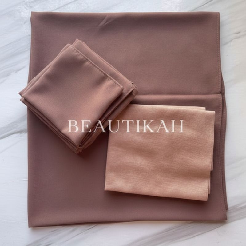 Mocha Hijab-Niqab-Cap Set