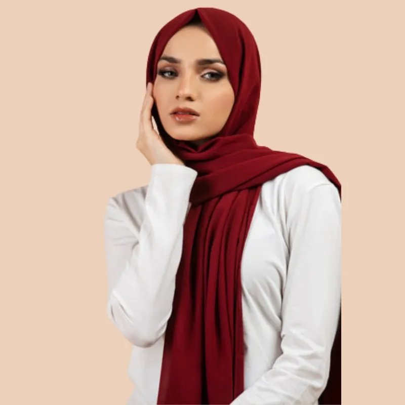 Georgette Hijab - Maroon
