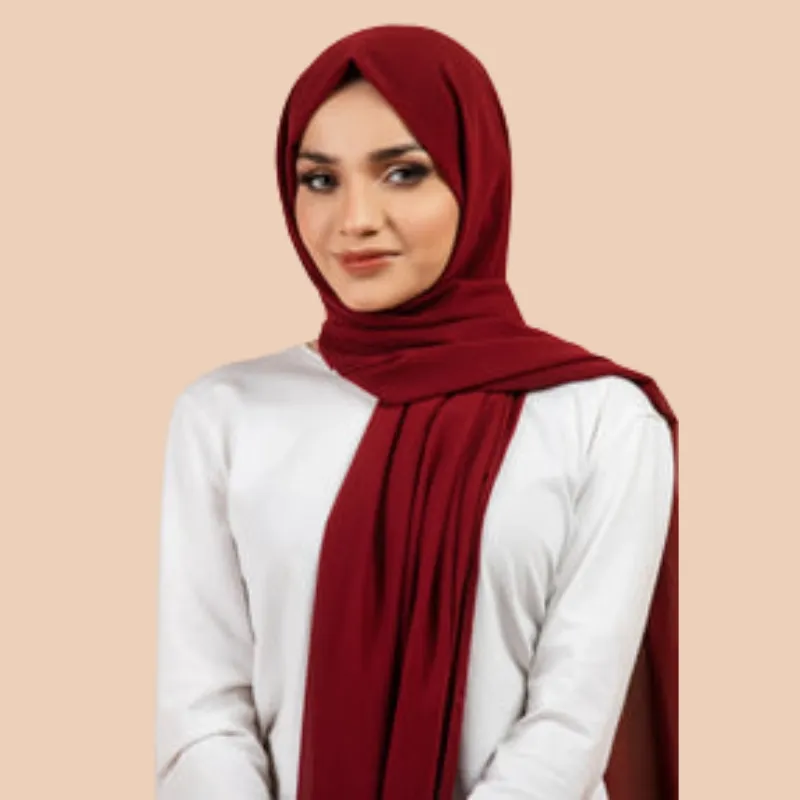 Premium Georgette Hijab - Maroon