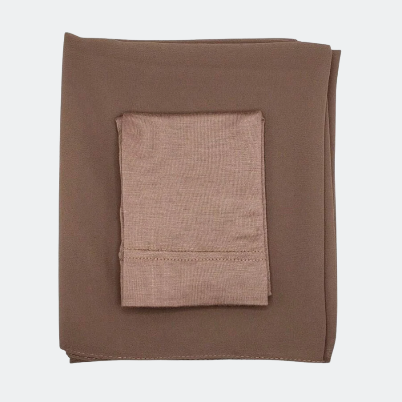 Matching Hijab Cap Set- Coffee