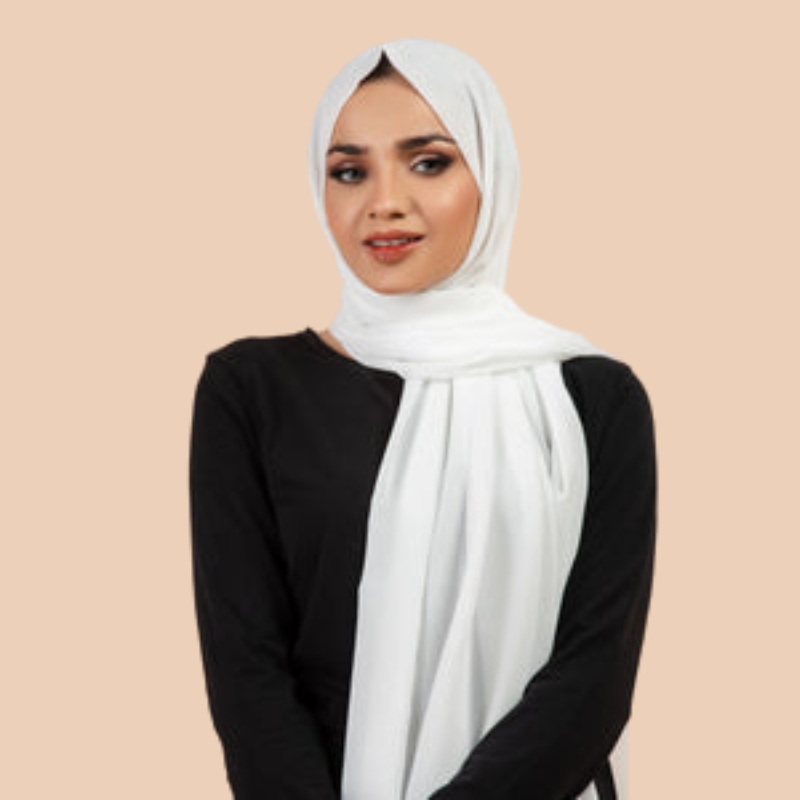 Premium Georgette Hijab - White